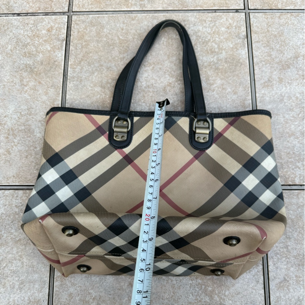 Burberry Classic Check Tote with Burgundy Accents - Picture 8 of 16